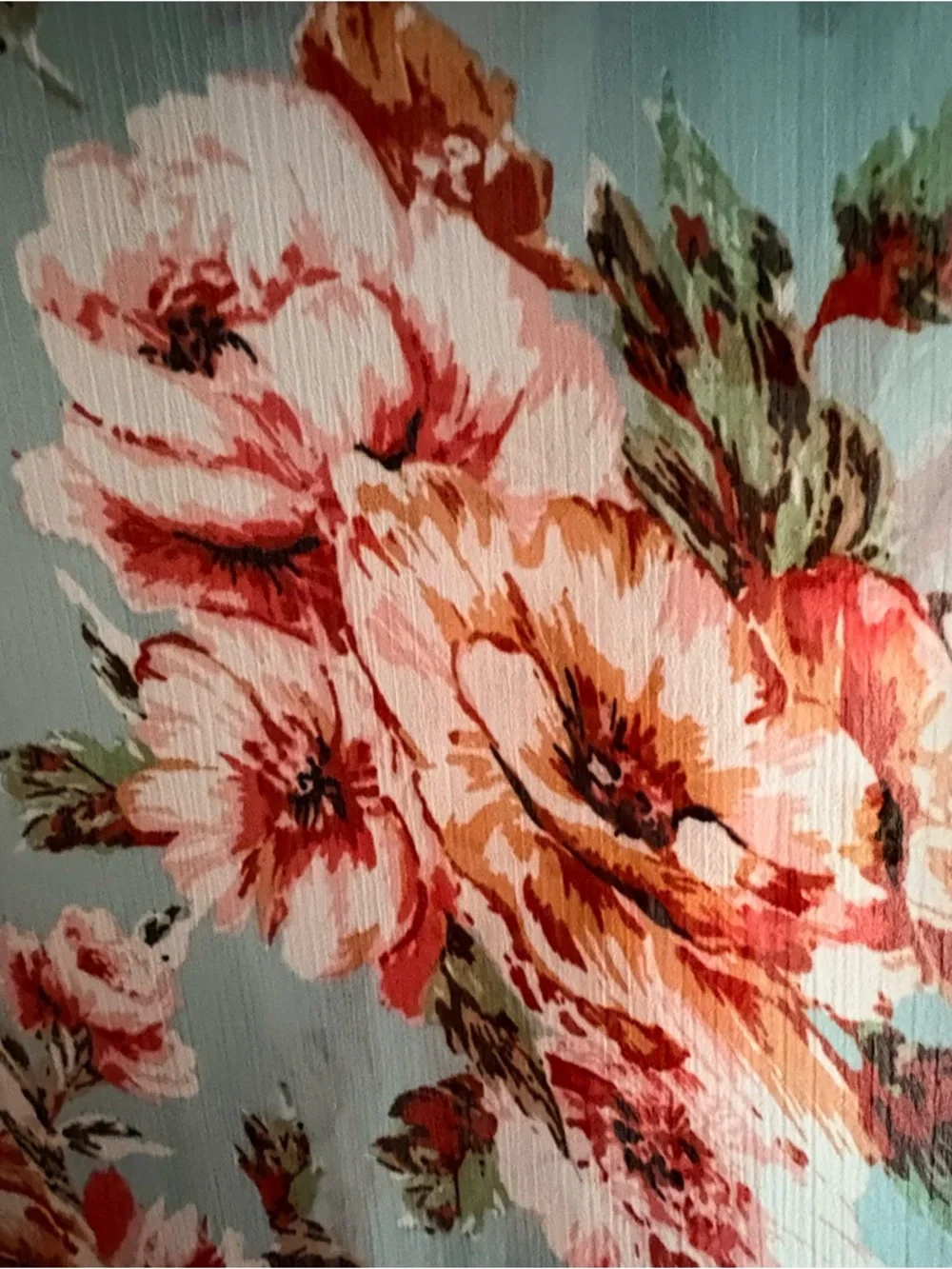B.O.G. Collective Women’s Open Front Kimono Teal Floral Sheer XS/S